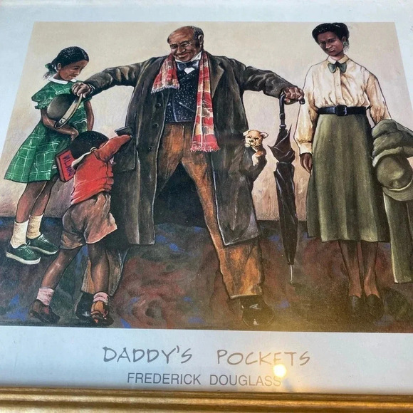 VTG Painting Frame Daddy’s Pocket Frederick Douglass American Social Reformer - Picture 3 of 9